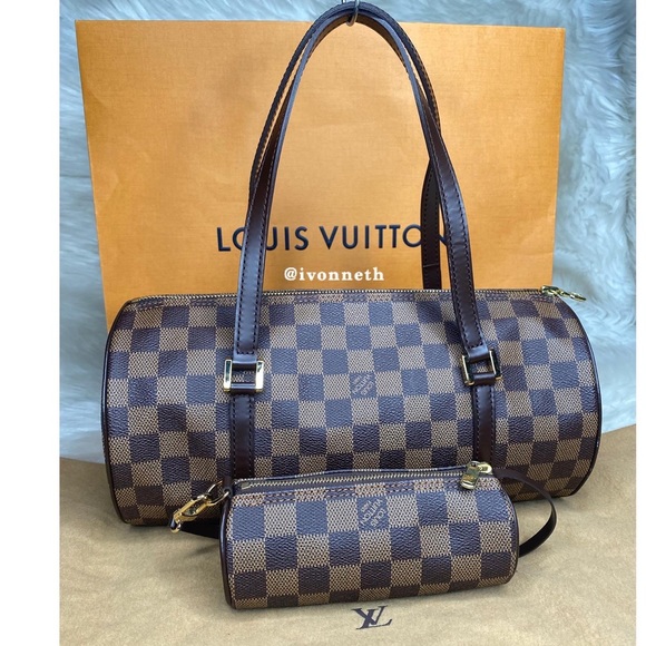 2 BAG SET 2 Louis Vuitton Damier Ebene Papillon 30 Roll Bag and Mini Bag Set - Picture 2 of 15